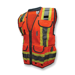2XL ORG CLASS2 ENGINEER VEST w/ CONTRAST
