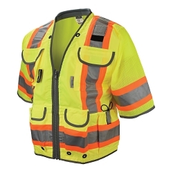 3XL GRN CLASS3 ENGINEER VEST w/ CONTRAST