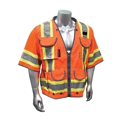 2XL ORG CLASS3 ENGINEER VEST w/ CONTRAST