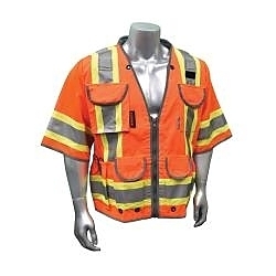 XL ORG CLASS3 ENGINEER VEST w/ CONTRAST