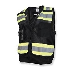 3XL BLK CLASS1 HD SURVEYOR VEST