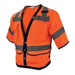 LG HI-VIS ORG CLASS3 HD SURVEYOR VEST