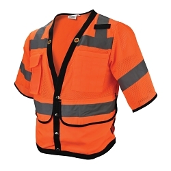 SM HI-VIS ORG CLASS3 HD SURVEYOR VEST