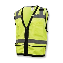 2XL LIME GRN ZIPPER SURVEYORS VEST