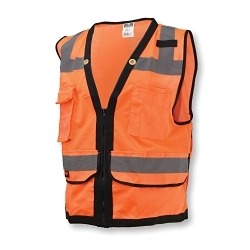 LG ORG CLASS2 HD SURVEYOR VEST w/ ZIP
