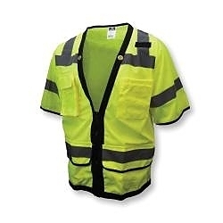 3XL GRN CLASS3 HD SURVEYOR VEST w/ ZIP