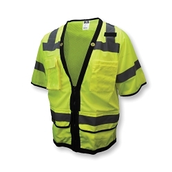 4XL GRN CLASS3 HD SURVEYOR VEST w/ ZIP