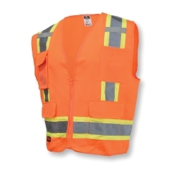 2XL ORG CLASS2 HD SURVEYOR SOLID VEST