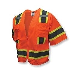 4XL ORG 2TONE SURVEYOR CLASS3 VEST