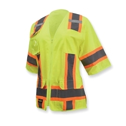 2XL WOMENS HI-VIS GRN CLASS3 2TONE VEST