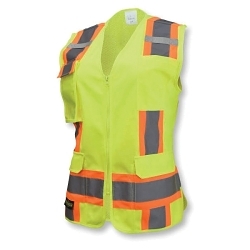 2XL WOMENS HI-VIS GRN 2TONE VEST