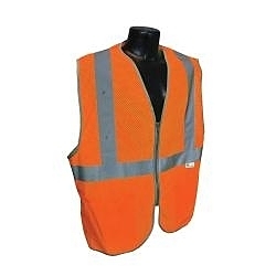 SM HI-VIS ORG CLASS2 ZIPPER FRONT VEST
