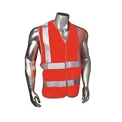 XL HI-VIS ORG CLASS2 VEST w/ 2HORZ