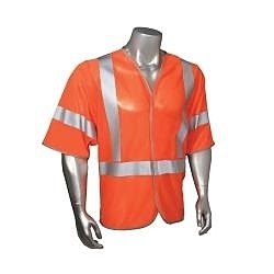 4XL HI-VIS ORG CLASS3 H&L FRONT VEST