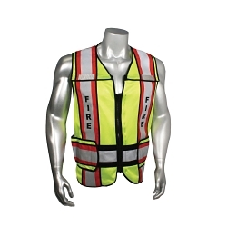 2XL-4XL GRN POLY/COT RED TRIM EMS VEST