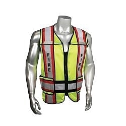 MD-XL GRN POLY/COT RED TRIM EMS VEST