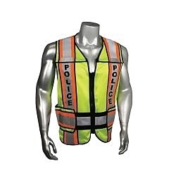 MD-XL GRN POLY/COT ORG TRIM POLICE VEST