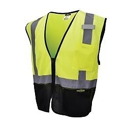 3XL HI-VIS GRN/BLK COLORBLOCK MESH VEST
