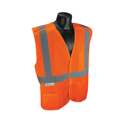 2XL ORG CLASS2 MESH XBACK BREAKAWAY VEST