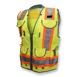 SM GRN CLASS2 ENGINEER VEST w/ CONTRAST