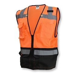 2XL ORG/BLK CLASS2 HD SURVEYOR VEST
