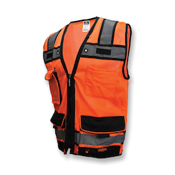 2XL ORG CLASS2 ZIP HD SURVEYOR VEST