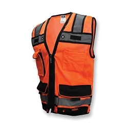5XL ORG CLASS2 ZIP HD SURVEYOR VEST