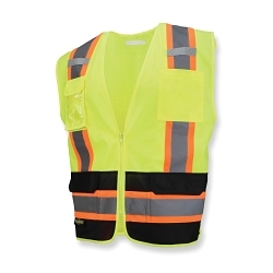 3XL GRN/BLK CLASS2 VEST w/ CONTRAST