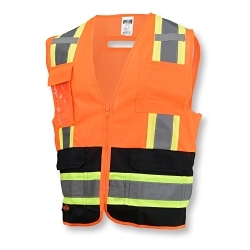 2XL ORG/BLK CLASS2 VEST w/ CONTRAST