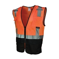2XL/3XL HI-VIS ORG/BLK SURVEYOR VEST
