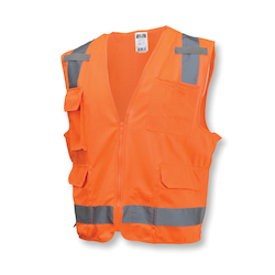 3XL HI-VIS ORG CLASS2 SURVEYOR VEST
