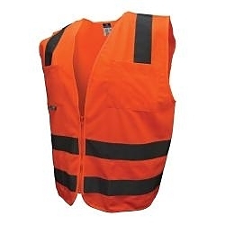 LG HI-VIS ORG STD CLASS2 SOLID VEST