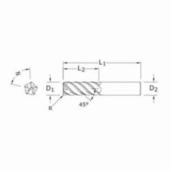 16MM 5FL CARB 1.00R TA END MILL