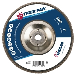 7IN TIGER PAW FLAT TY27 36Z 5/8-11 NUT