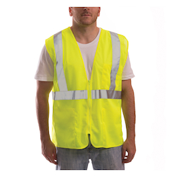 2XL/3XL LIME CLASS2 ZIP-UP MESH VEST