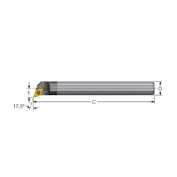 5/8x10 CARBIDE BORING BAR w/COOLANT THRU
