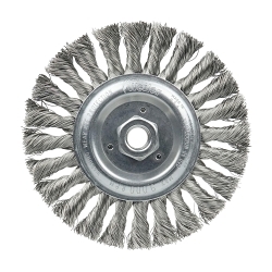 6IN STD KNOT WHEEL .016 SS 5/8-11 NUT