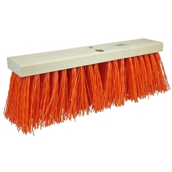 16IN ORANGE POLY STREET BROOM