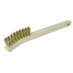 BRASS HAND BRUSH WOOD 2X9