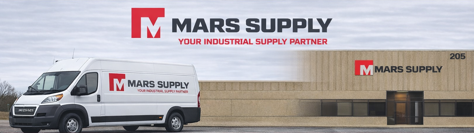 Industrial supply distribution center in New Brighton Minnesota with Mars Supply delivery vehicles