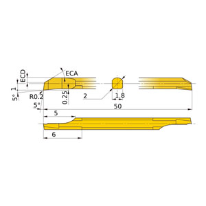 CB02RS-02B TF15 UNCOAT 2MM MICRO-MIN BORE BAR