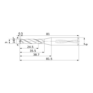 MVS0300X08S060 DP1020 THR COOL CARB DRILL