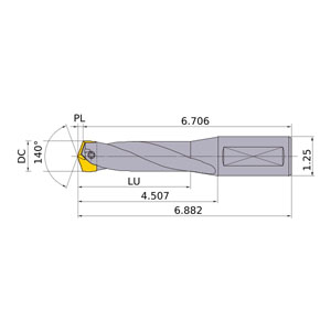 TAWSN0100 SHORT 3XD REPLACE TIP DRILL BODY
