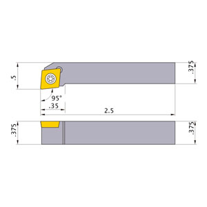 SCLCR-062 EXTERNAL TURNING/FACING TOOL HOLDER