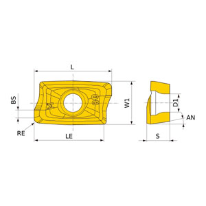 AOMT123624PEER-M MP7130 APX3000 MILL INSERT