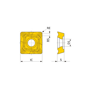 SOGT12T308PEFR-JP HTi10 ASX400 MILLING INSERT
