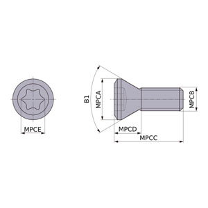 CS5015060T CLAMP SCREW M5X0.8  60 DEGREE HEAD