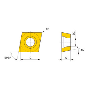 CPMT21.50.5SQ US735 PVD CARBIDE TURN INSERT