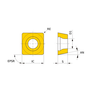 SPMW421 UP20M CFSP CHAMFER MILLING INSERT