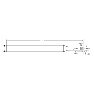 .020 4FL .005CR TIN END MILL